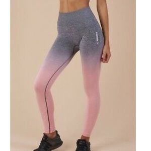 Gymshark pink/grey ombré leggings